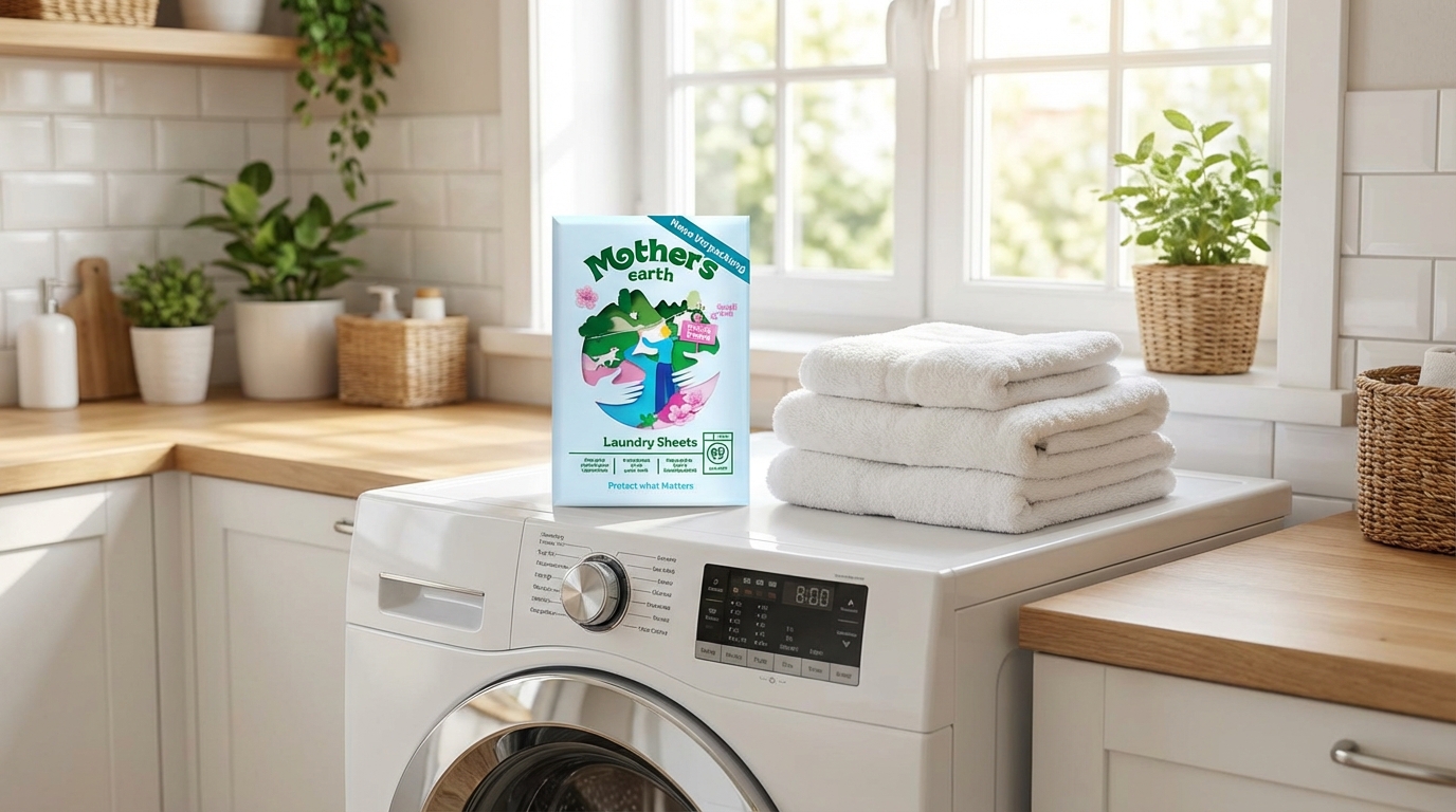 Mother's Earth wasstrips op wasmachine